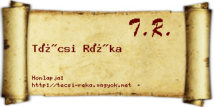 Técsi Réka névjegykártya